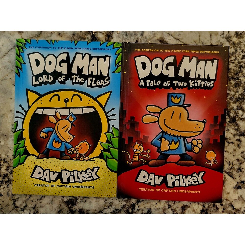 2PK DOGMAN BOOKS:LORD OF THE FLEAS & A TALE OF TWO KITTIES! FAST NEXT DAY SHIPP